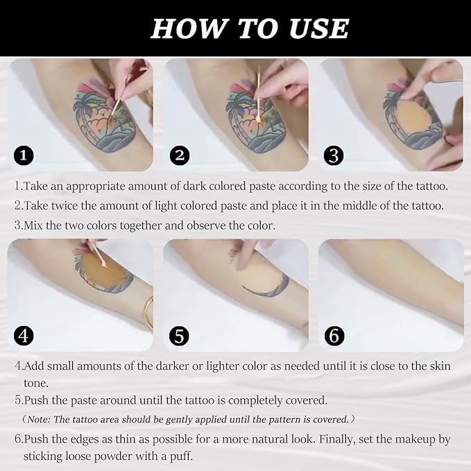 Tattoo Cover Up, Invisible Waterproof Concealer,Long Lasting Professional