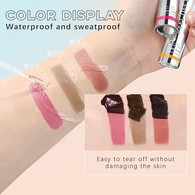 3 Colors Peel Off Lip Liner Stain Set, Magic