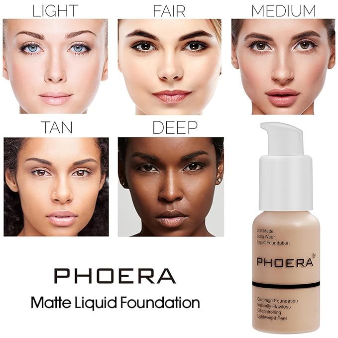 PHOERA Foundation Full Coverage,PHOERA Concealer Lightweight Full Coverage,PHOERA Buff Beige+104#CUSTARD)