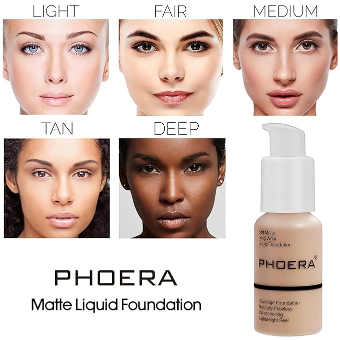 PHOERA Foundation Full Coverage,and Medium Coverage 2024 New Flawless Complexion(102+N02/Nude+Nude)