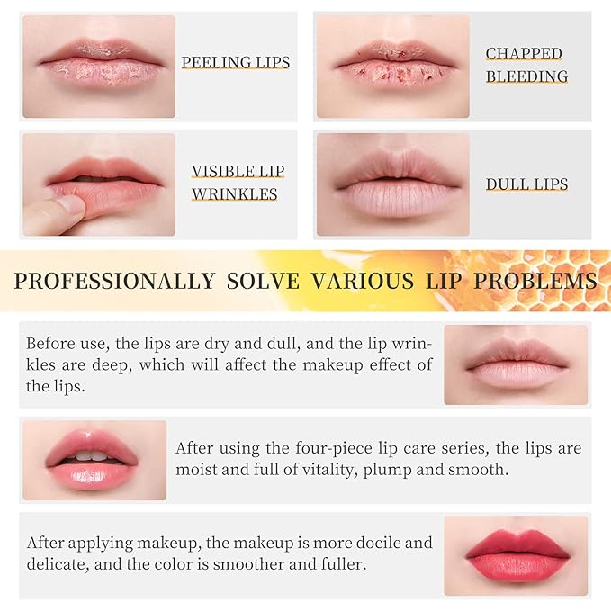 4 Piece Honey Milk Lip Mask