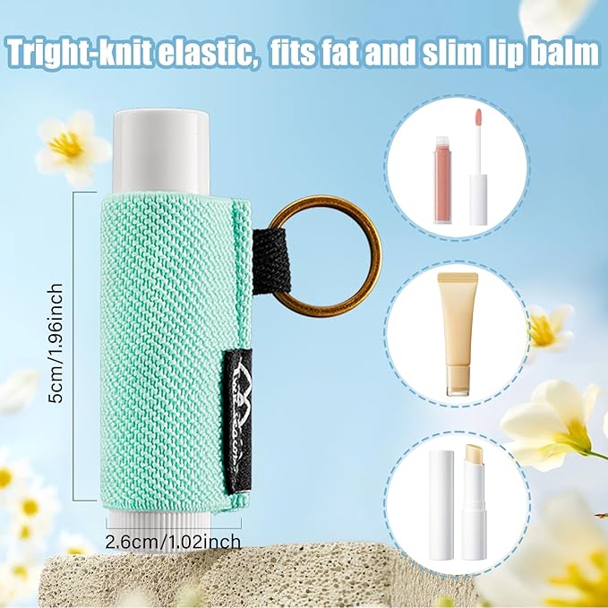 WK IEASON Lip Balm Holder Keychain with Clip, Tight-knit