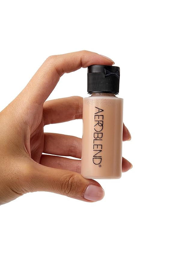 AEROBLEND Airbrush Foundation Makeup (N45) Professional, Water-Based, Buildable, skin types, 1 oz