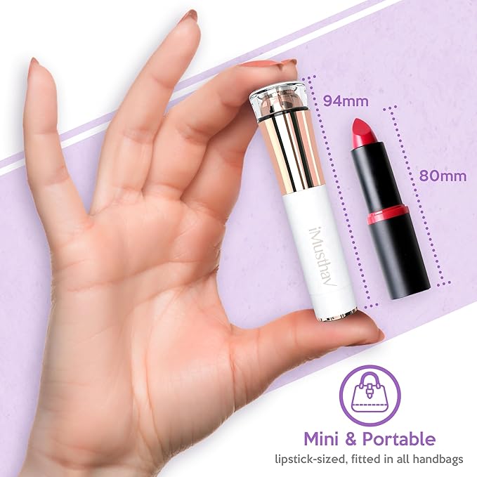 Mini Portable Facial Hair, Lips and Chin Remover Trimmer for Women, Facial Painless Epilator Pen, 18K gold-plated 13mm hypoallergenic rotary head. 360° LED light for Instant and Painless Hair Remover