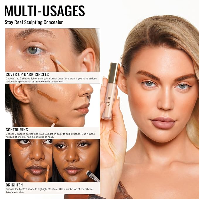 Oulac Concealer Full Coverage, Concealer Stick for Dark W9 Deep 8ml