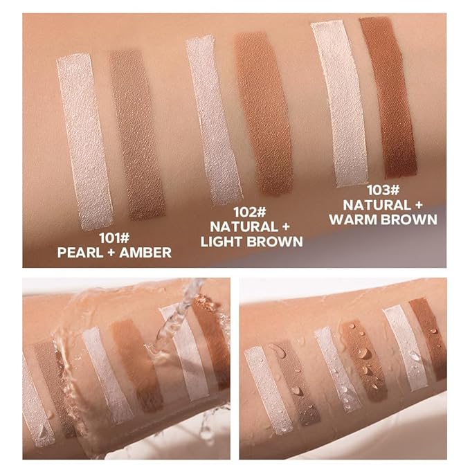 Cream Contour Sticks,Shades with Highlighter & Bronzer,Non-greasy and