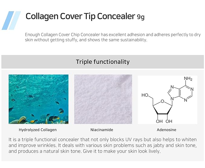 Enough Collagen Cover Tip Concealer - Full Coverage / 9g) 01 L