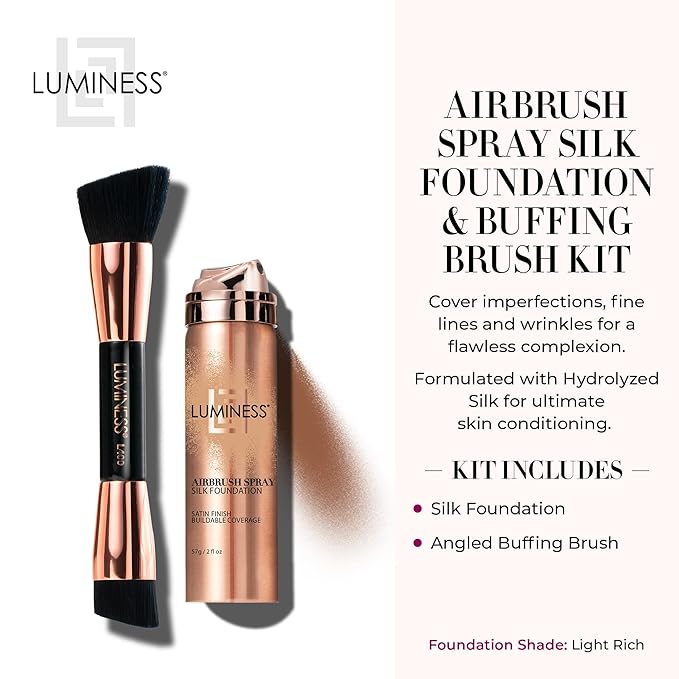 LUMINESS Silk Airbrush Spray Foundation & Buffing Brush Light Rich)