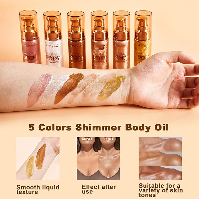 PHOERA Body Luminizer Highlighter, Waterproof Moisturizing and Glow