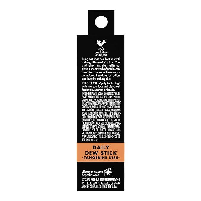 e.l.f. Cosmetics Daily Dew Stick, Cooling Highlighter Stick Tangerine Kiss