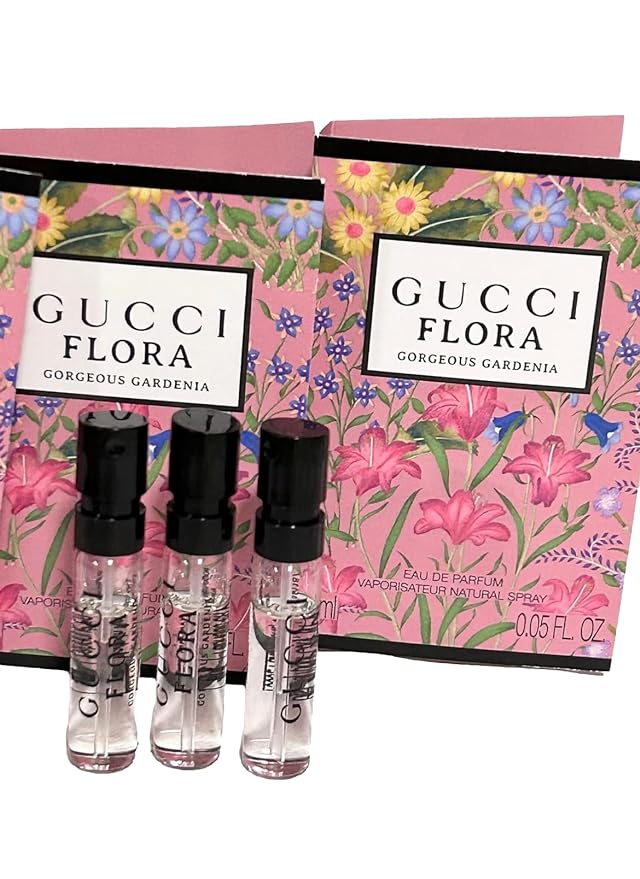 Gucci Flora Sample Perfume Perfume Gorgeous Gardenia Women Spray 1.5 ml / 0.05 oz set of 3