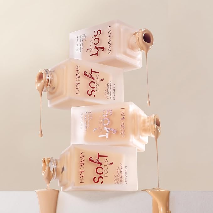 Soft Focus Deep Liquid Concealer Foundation, Lightweight Hydrating