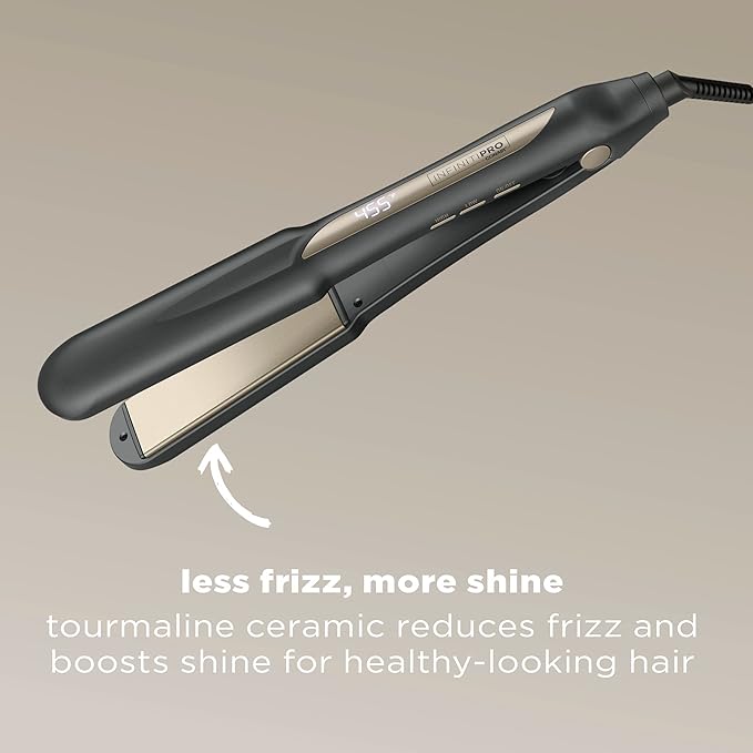 INFINITIPRO BY CONAIR Tourmaline Ceramic Flat Iron, 1 1/4-inch Digital Hair Straightener