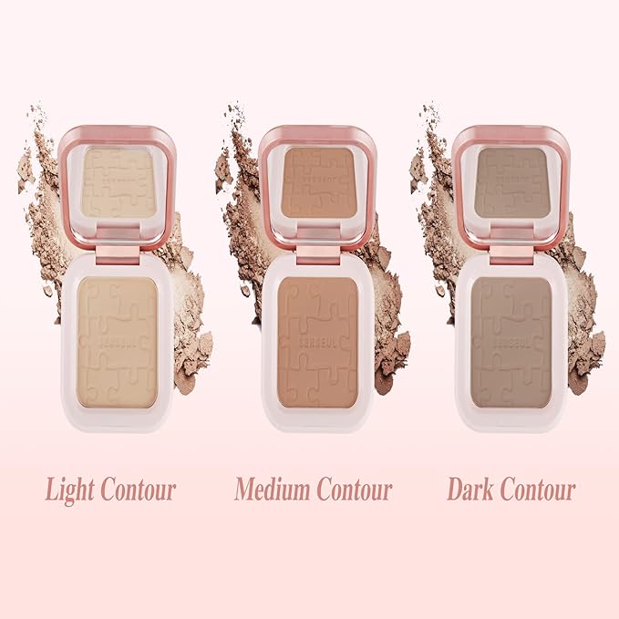 MEICOLY Contour Palette,Shimmer Highly Pigmented Face Powder,Silky Smooth Nude Brown