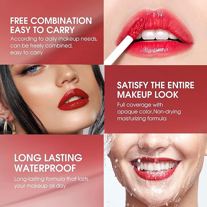 6 Colors Lip Tint Stain Set, Korean Lip