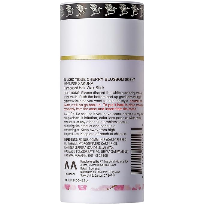 GATSBY Tancho Hair Styling Wax Stick Japanese Cherry Blossom Scent 3.5 ounce (100 grams) All Hair Types, Special Edition High-Grade Plant-based Pomade Tique Mandom Japan
