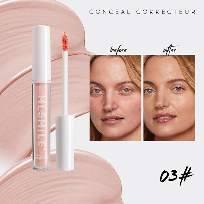 Pink Concealer HD Liquid Contour, Hydrating, Lightweight, Full Girls, 03