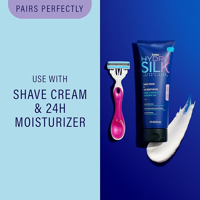 Schick Hydro Silk Ultimate Pubic Skin Protection, Disposable Razors for Women Sensitive Skin | Pubic Hair Razor for Women, Bikini Razor, Womens Razors Bikini Line, 3ct