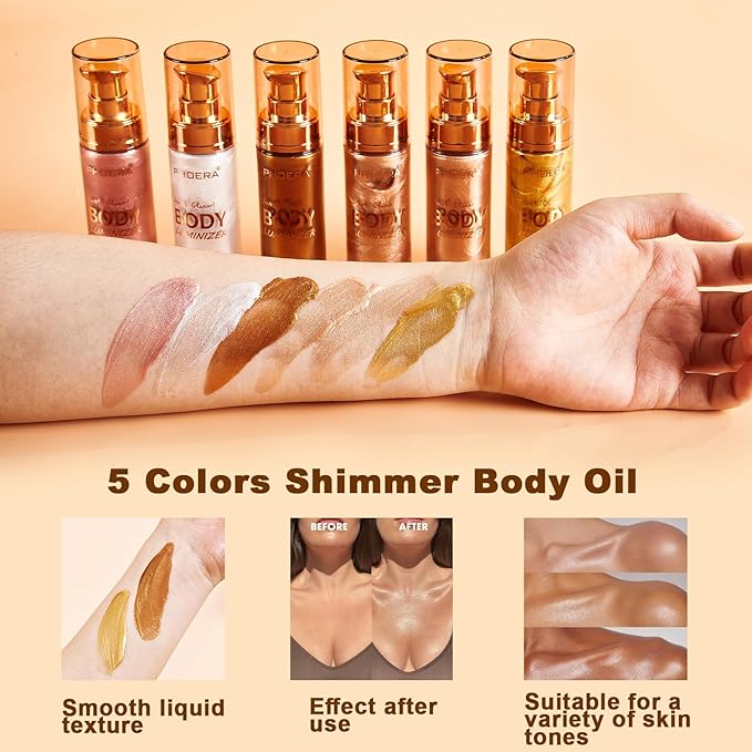 PHOERA Body Luminizer Highlighter, Waterproof Moisturizing and Glow