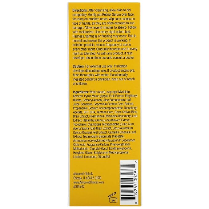 Advanced clinicals retinol facial serum