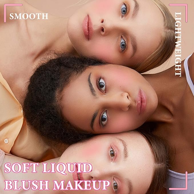 Matte Soft Liquid Blush,Waterproof Long Lasting Moisturizing Velvet Blushes Makeup（#01）