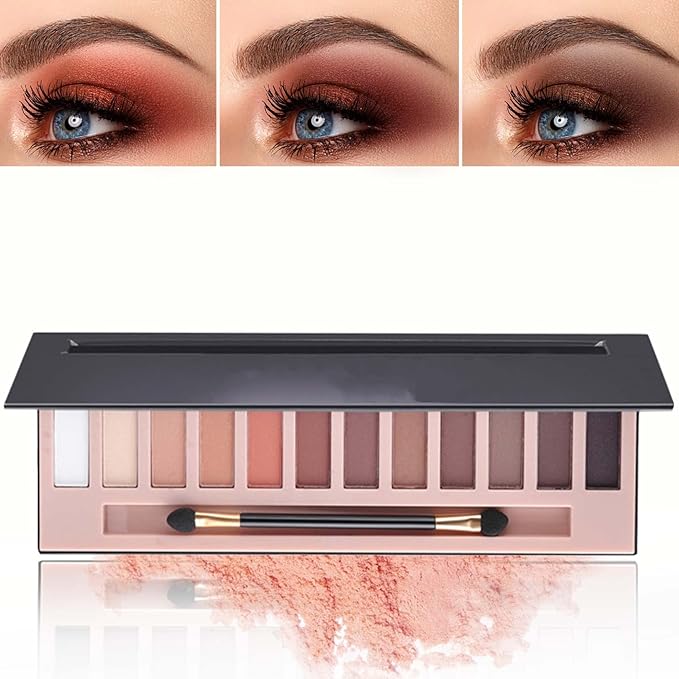 12 Color Naked Eyeshadow Palette,Matte Earth Color Eyeshadow,Natural