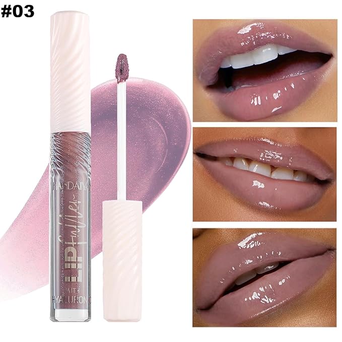 nude purple Lip GlossTinted Glitter Lipgloss Lip Oil Teens Moisturizing Lipstick Lip Balm High Shine And Vegan Plumping Lip Gloss For Women Girls Long-Lasting Dry Lip Care lip pumper gloss 03