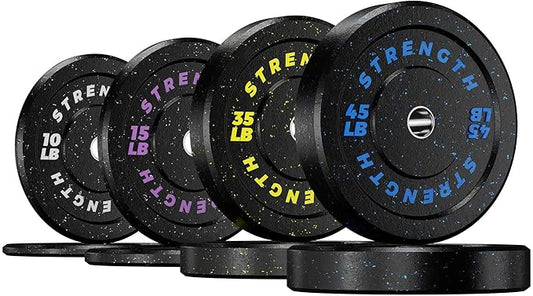 GIKPAL Bumper Plates 2-inch Rubber 10lbs-55lbs