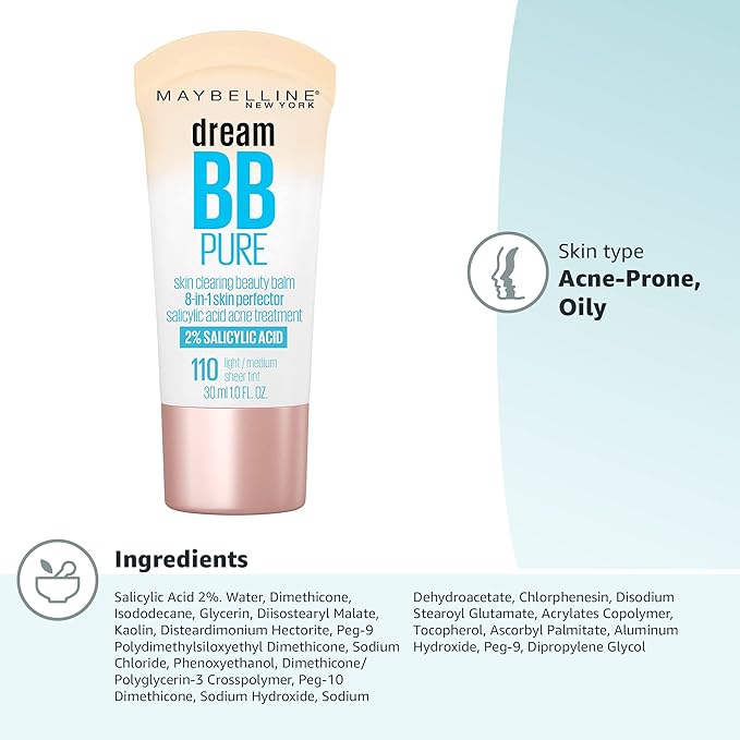 Maybelline Dream Pure Skin Clearing BB Cream, 8-in-1