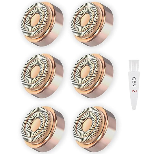Gen 2 Replacement Heads for Flawless Facial Hair Remover, Shaver Pro Replacement Blades Heads Compatible with Finishing Touch Flawless Hair Removal for Woman Face,As Seen on TV.(6 Pack)