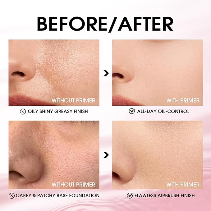 LANGMANNI Matte Grip Face Primer, Transparent Skin Perfecting Oz, 3)