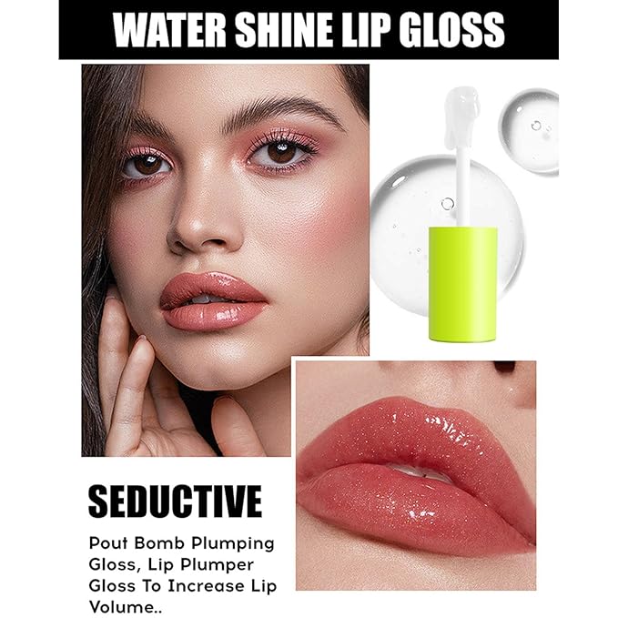 4 Colors Fat Oil Lip Gloss, Lip Oil Lip Glaze Hydrating Lip Glow Oil Big Brush Head Moisturizing Lip Gloss, Shiny Transparent Tinted Plumping Lip Oil Long Lasting Nourishing Non-sticky (06#)