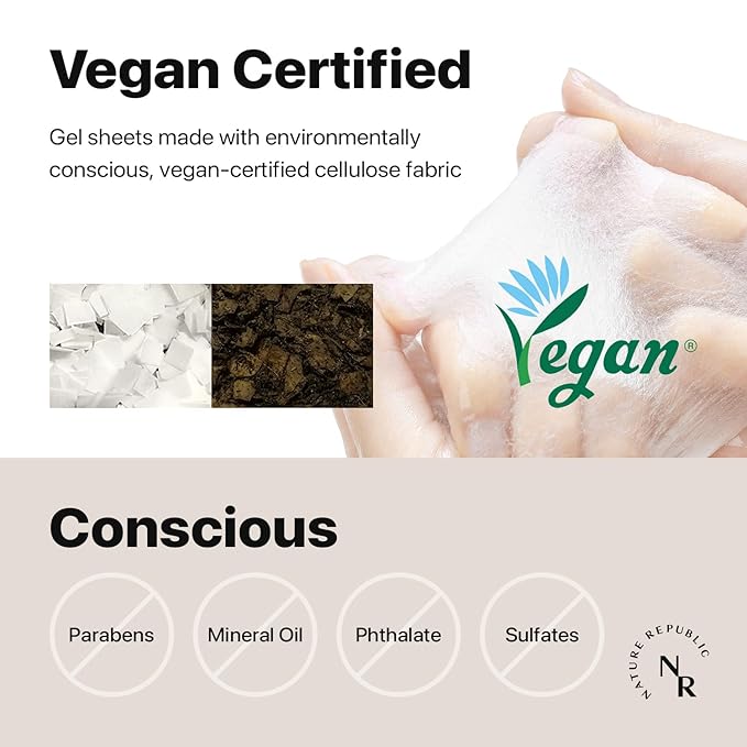 Nature Republic Mask 10 Pack (Cold Juicy) Fresh jelly mask, Bulk Facial Vegan spa Mask for Moisturizing & Hydrating Glow, korean skin care All Skin Types