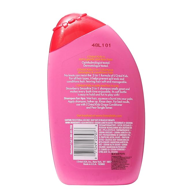 L'Oreal Kids Extra Gentle 2-in-1 Shampoo, Strawberry Smoothie, 9 fl; oz.