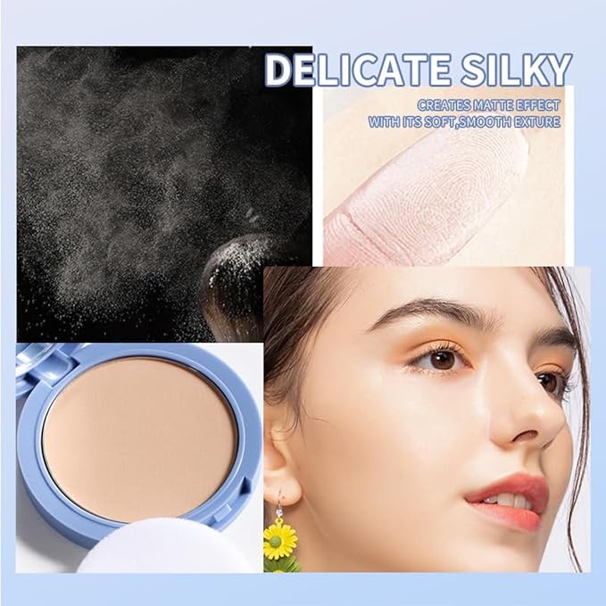 Oil Control Face Pressed Powder,Matte Smooth Setting Powder