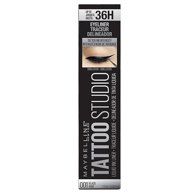 Maybelline New York TattooStudio Liquid Ink Eyeliner, Ink Black, 0.08 fl. oz.