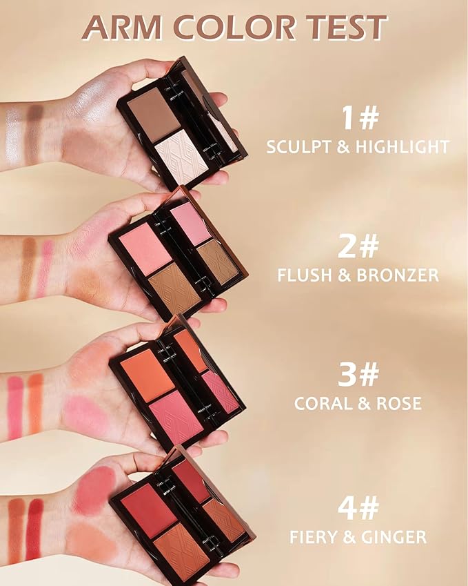 Face Bronzer Contour Blush Powder Palette-2 in 1 for Women-02