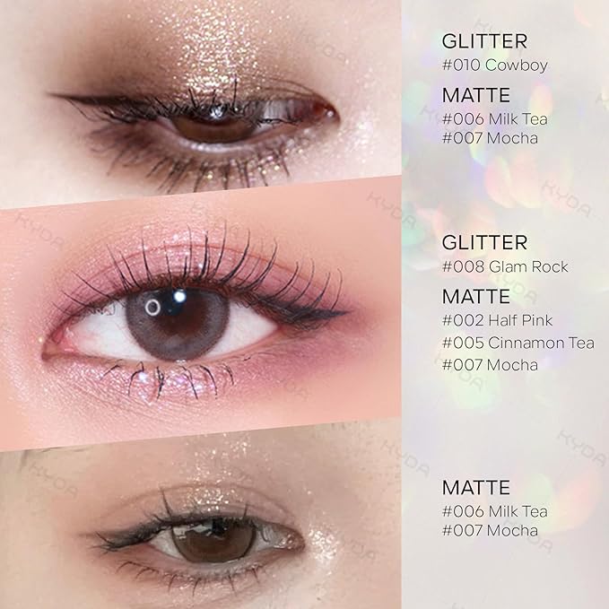 KYDA Single Glitter Eyeshadow, Bright Purple Diamond Glow Eyeshadow, Ultra-fine Lightweight Powder, Blendable Formula, Daily Glitter Eyes Makeup, Glam Rock