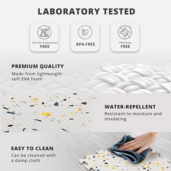 Gym Flooring Set - Interlocking EVA Soft Foam 18 Pieces