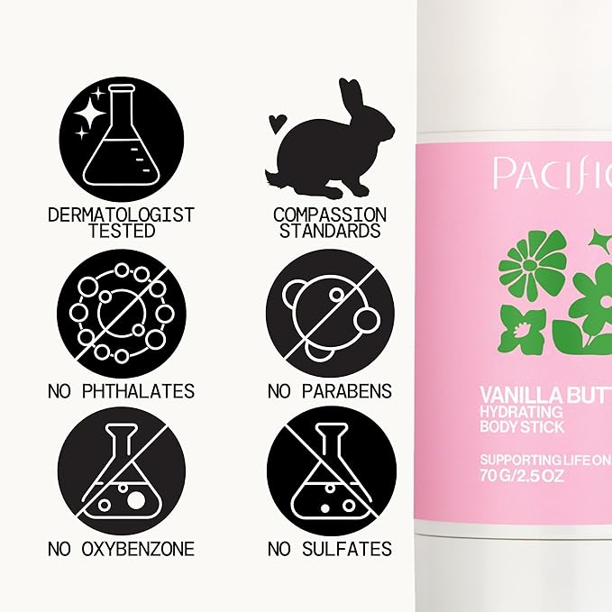 Pacifica Vanilla Butter Moisturizing Balm Stick – Solid Body Lotion for Instant Dry Skin Relief Moisture Balm, Shea Butter & Vanilla Formula Vegan & Cruelty-Free Clean Skincare 2.5 oz