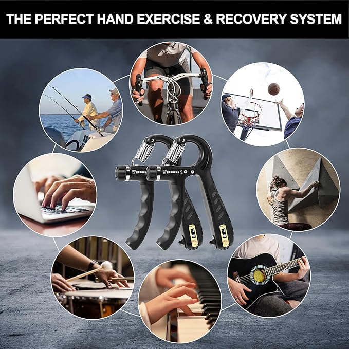 2 Pack Grip Strength Trainer 10-150 lbs