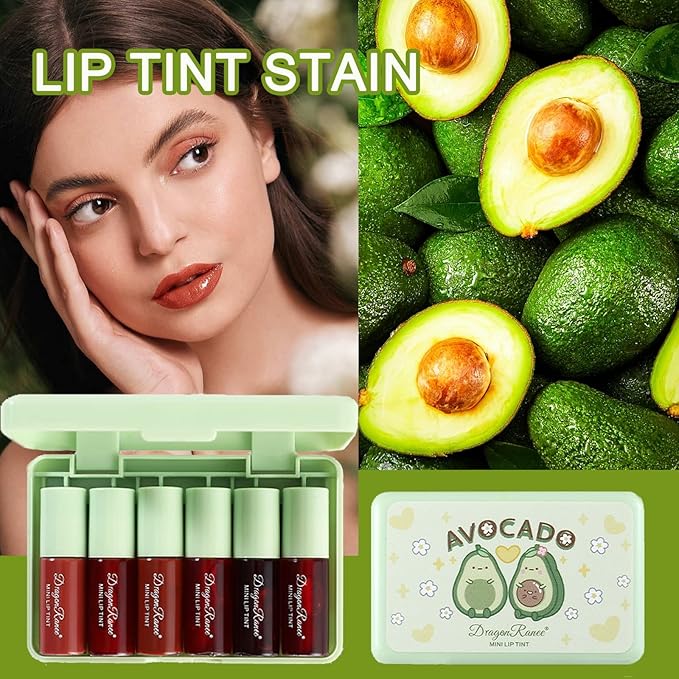 6 Colors Lip Tint Stain Set,Korean Velvet Water Lip