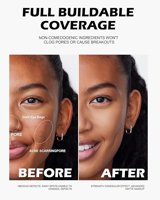 Soft Focus Liquid Concealer Foundation, Moisturizing High Coverage