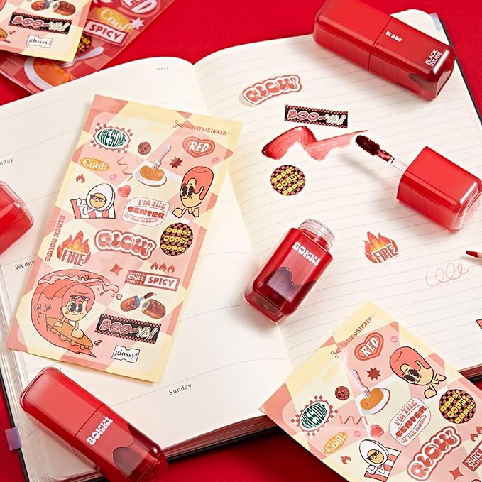 Glow Bokki Glossy Lip Tint, Korean Beauty (GB02 Burnt Tomato, 4.1 grams)