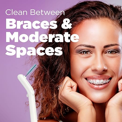 GUM Proxabrush Go-Betweens Refills - Moderate - Compatible with GUM Permanent Handle - Reusable Interdental Brushes - Soft Bristled Dental Picks, 8 Count