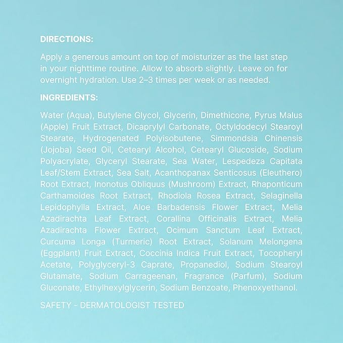 NuSkin NUTRICENTIALS® Pillow Glow Sleeping Mask | Overnight Hydration | Bioadaptive Botanical Complex | Red Algae | Apple Extract | Deep Sea Water | Skin Glowing & Pore Minimizing | 50 ml | 1 Pack