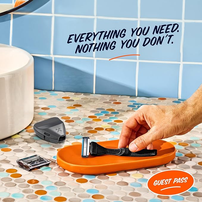 Dollar Shave Club | The Guest Pass Shave Set | 2 Swift Rinse Refill Cartridges, 1 Handle (Black), 1 Razor Cover