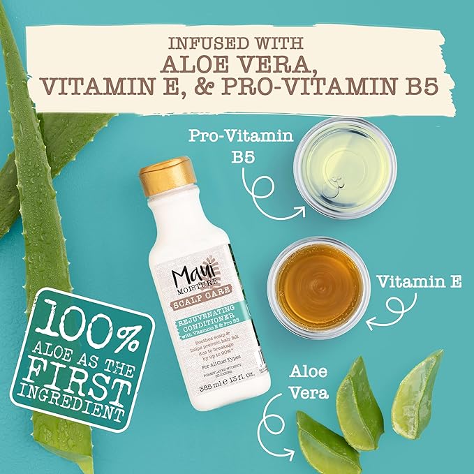Maui Moisture Scalp Care Rejuvenating Conditioner, Soothing Curly Hair Conditioner with Vitamin E, Pro-Vitamin B5 & Aloe Vera, Silicone-Free, 13 fl. oz