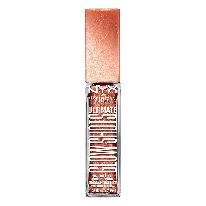 NYX PROFESSIONAL MAKEUP Ultimate Glow Shots, Liquid Eyeshadow, Long-Lasting Shimmer Eye Shadow with Vitamin C - Clementine Fine