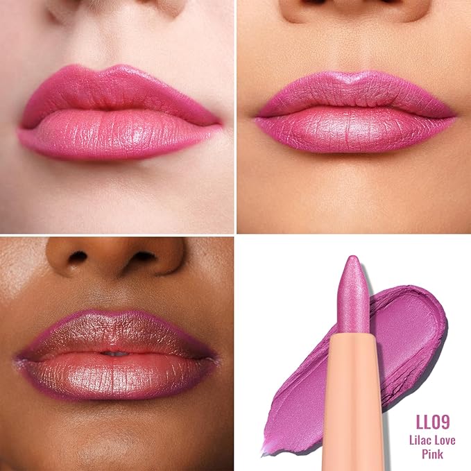 Oulac Waterproof Lipliner Pencil - Smooth and Creamy, Retractable Lip Makeup for Precision Application, Vegan & Cruelty-Free, LL09 Lilac Love Pink
